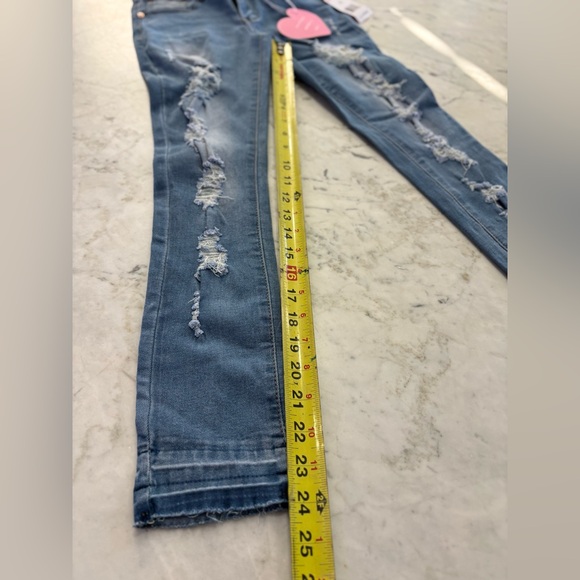 1st Kiss Girls Distressed Skinny Jeans - Blue - Picture 4 of 7